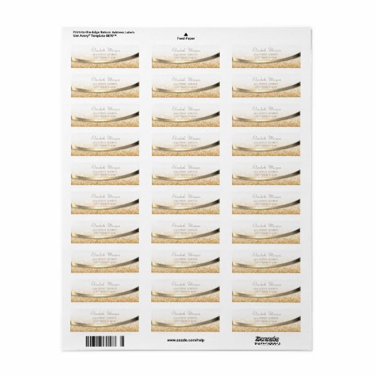 Elegant stijlvol, modern Gold Glittery Bokeh Etiket (Full Sheet)