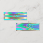 Elegant stijlvol, modern Gold Striped holographic Mini Visitekaartje (Voorkant / Achterkant)