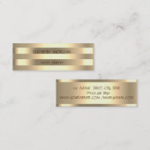 Elegant stijlvol, modern Gold Striped Mini Visitekaartje (Voorkant / Achterkant)