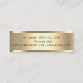 Elegant stijlvol, modern Gold Striped Mini Visitekaartje (Achterkant)