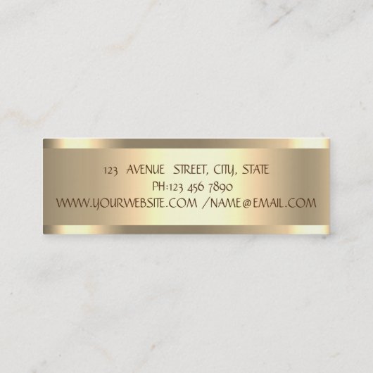 Elegant stijlvol, modern Gold Striped Mini Visitekaartje (Achterkant)