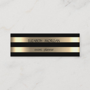 Elegant stijlvol, modern Gold Striped, zwart Mini Visitekaartje