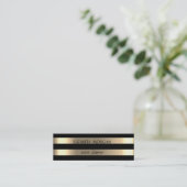 Elegant stijlvol, modern Gold Striped, zwart Mini Visitekaartje (Staand voorkant)