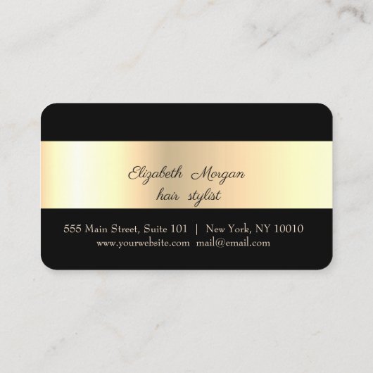 Elegant stijlvol, modern, Gold, zwart, gelaatzucht Klantenkaartje (Achterkant)