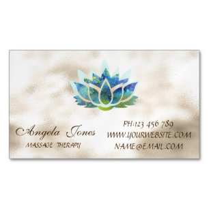 Elegant stijlvol, modern goud, blauwe Lotus Flower Magnetisch Visitekaartje