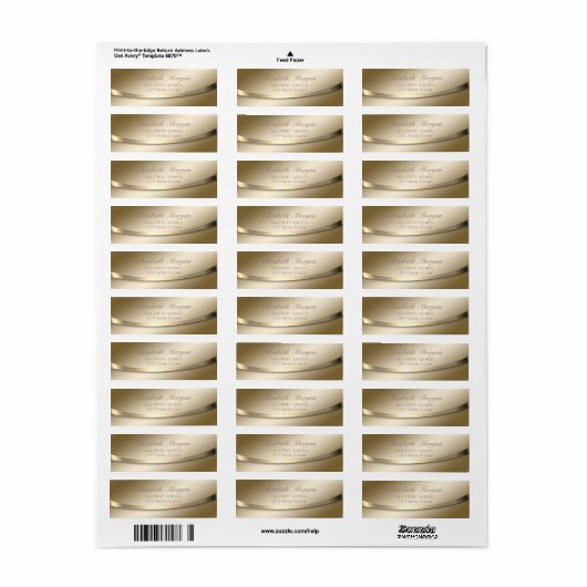 Elegant stijlvol, modern, goud etiket (Full Sheet)