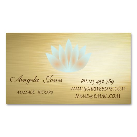 Elegant stijlvol modern goud, Lotus Flower Magnetisch Visitekaartje (Voorkant)