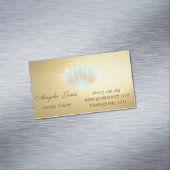 Elegant stijlvol modern goud, Lotus Flower Magnetisch Visitekaartje (Voorbeeld)