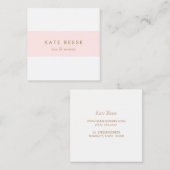 Elegant Stijlvol Modern Licht Roze Gestreept Vierkante Visitekaartje (Voorkant / Achterkant)