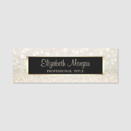 Elegant stijlvol modern, Lijst, Glitter Bokeh Naamplaatje