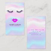 Elegant Stijlvol Modern, Lips, Lashes Holographic Visitekaartje (Voorkant / Achterkant)