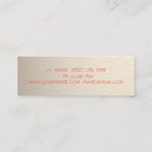 Elegant Stijlvol Modern, Lips, Lashes, Makeup Mini Visitekaartje (Achterkant)