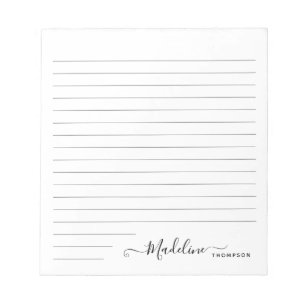 Elegant stijlvol modern meisjesscript zwart notitieblok