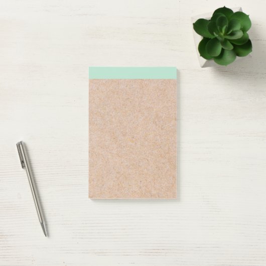 Elegant stijlvol, modern Mint Accent Kraft bedrukt Post-it® Notes (Kantoor)