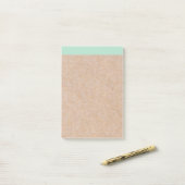Elegant stijlvol, modern Mint Accent Kraft bedrukt Post-it® Notes (Op bureau)