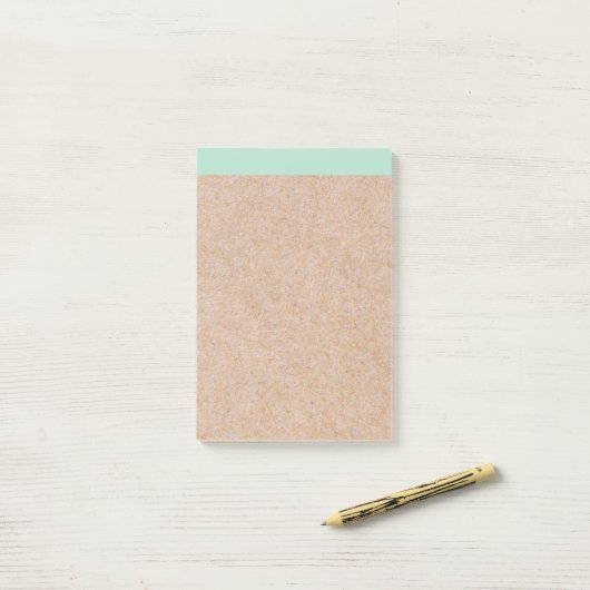 Elegant stijlvol, modern Mint Accent Kraft bedrukt Post-it® Notes (Op bureau)