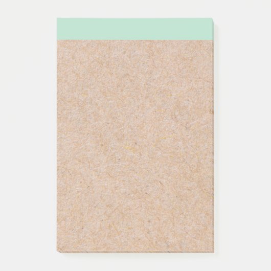 Elegant stijlvol, modern Mint Accent Kraft bedrukt Post-it® Notes (Voorkant)