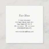 Elegant stijlvol, modern Roos Gold Stripe Vierkante Visitekaartje (Achterkant)