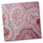 Elegant stijlvol modern roze tegeltje<br><div class="desc">Een soortgelijke print ook beschikbaar! Een boeiende roze rhodochrosiet print die de delicate schoonheid van dit prachtige mineraal tot leven brengt. Met een close-upperspectief laat dit de ingewikkelde details en betoverende patronen van de rhodochrosietsteen zien. De zachte, roze tinten creëer zijn een rustgevende en betoverende visuele ervaring, die een gevoel...</div>