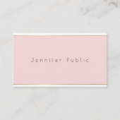 Elegant, stijlvol, modern, roze, witte luxe visitekaartje (Voorkant)