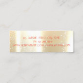 Elegant Stijlvol Modern Shinny, Gold, Faux Lashes Mini Visitekaartje (Achterkant)