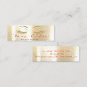 Elegant Stijlvol Modern Shinny, Gold, Faux Lashes Mini Visitekaartje (Voorkant / Achterkant)