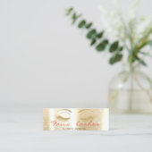 Elegant Stijlvol Modern Shinny, Gold, Faux Lashes Mini Visitekaartje (Staand voorkant)