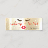 Elegant Stijlvol Modern Shinny, Lips, Lashes, Make Mini Visitekaartje (Voorkant)