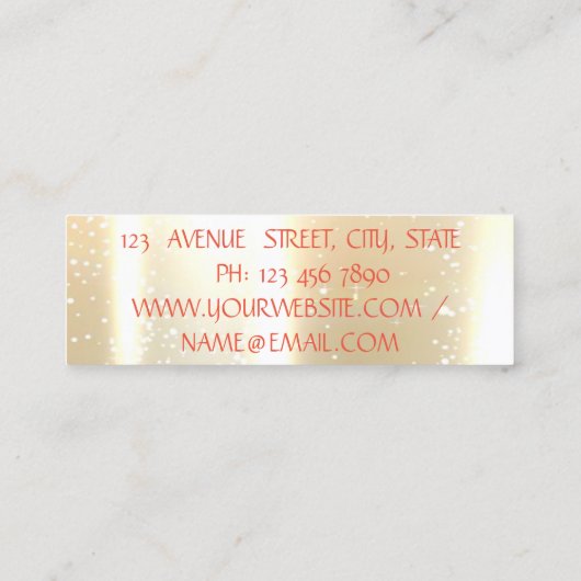 Elegant Stijlvol Modern Shinny, Lips, Lashes, Make Mini Visitekaartje (Achterkant)