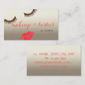 Elegant Stijlvol Modern Shinny, Lips, Lashes, Make Visitekaartje (Voorkant / Achterkant)