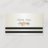 Elegant Stijlvol Modern, Striped, Flowers Visitekaartje (Voorkant)