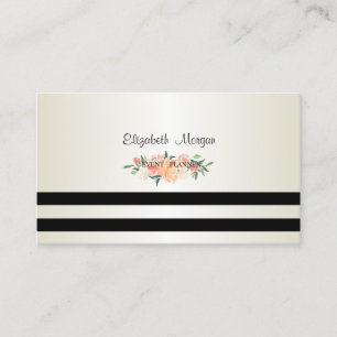 Elegant Stijlvol Modern, Striped, Flowers Visitekaartje