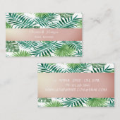 Elegant stijlvol, modern, tropisch palmbladeren visitekaartje (Voorkant / Achterkant)
