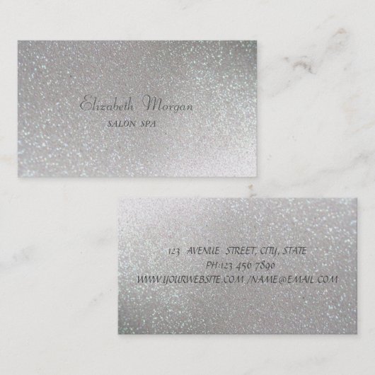 Elegant stijlvol, modern, voorlopig glitterig visitekaartje (Voorkant / Achterkant)