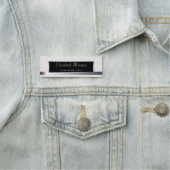 Elegant Stijlvol Modern, Zilver Lijst, Glitter Bok Naamplaatje (In situ)