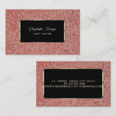Elegant stijlvol, modern, zwart Lijst, rode marmer Visitekaartje (Voorkant / Achterkant)