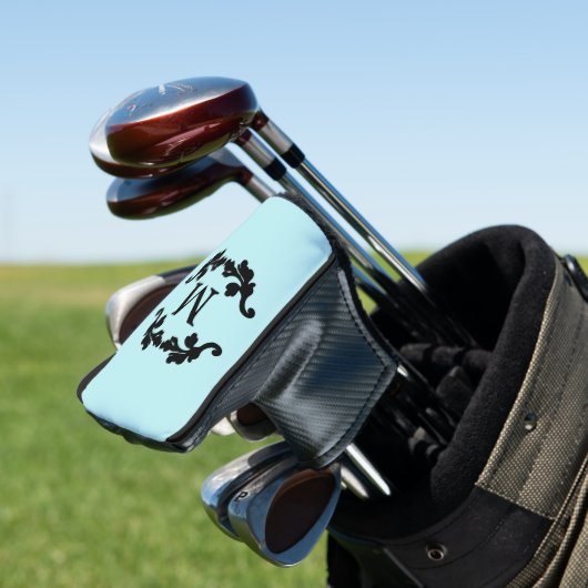 Elegant stijlvol monogram damast motief golfheadcover (Insitu)