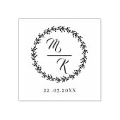 Elegant, stijlvol monogram krans rubberstempel (Afrduk)