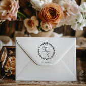 Elegant, stijlvol monogram krans rubberstempel