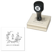 Elegant Stijlvol Monogram Logo Modern Professional Rubberstempel (Gestempeld)