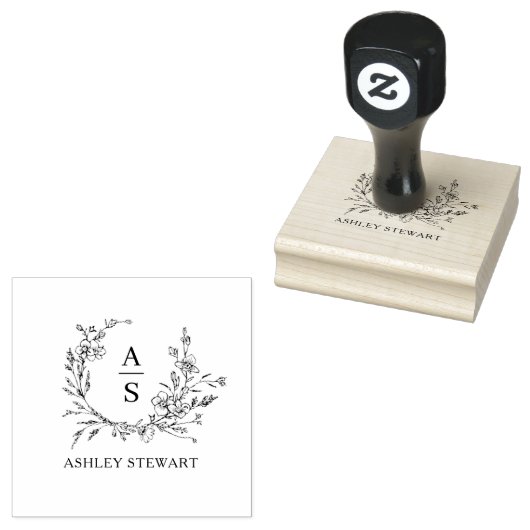 Elegant Stijlvol Monogram Logo Modern Professional Rubberstempel (Gestempeld)