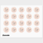 Elegant Stijlvol Monogram Logo Moderne Zachte Perz Ronde Sticker (Vel)