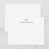 Elegant Stijlvol Monogram Script Zwart Gepersonali Notitiekaartje (Voorkant / Achterkant)
