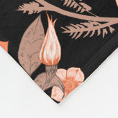 Elegant stijlvol monogrom l Zwart patroon bloemenm Fleece Deken (Hoek)