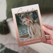 Elegant Stijlvol Ombre Coral Blush Pink Afstuderen Aankondiging