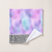Elegant stijlvol Ombre Iridescent Glitter Shiny Bad Handdoek (Wasdoekje)