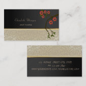 Elegant stijlvol ontwerp, Damask, Black, Cherry Tr Visitekaartje (Voorkant / Achterkant)