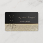 Elegant stijlvol ontwerp, Damask, Black, Dress Visitekaartje (Voorkant)