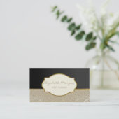 Elegant stijlvol ontwerp, Damask, Black, Lijst Visitekaartje (Staand voorkant)