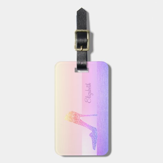 Elegant stijlvol ontwerp, glitter High Hiel Bagagelabel (Voorkant verticaal)